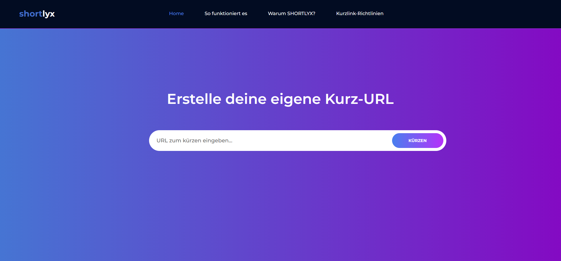 URL-Shortener shortlyx.de mit QR-Code-Generator - Projektify