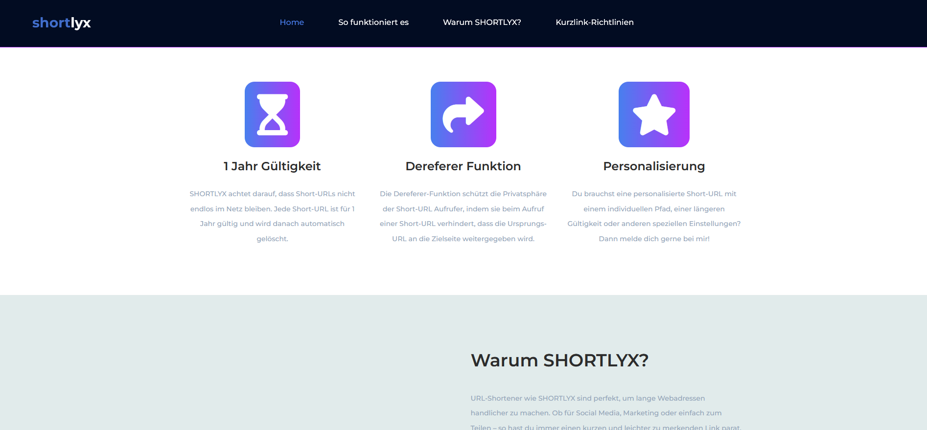 URL-Shortener shortlyx.de mit QR-Code-Generator - Projektify